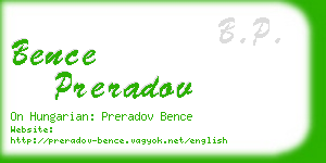 bence preradov business card